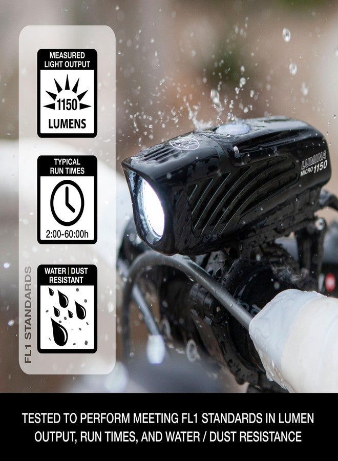 Niterider Lumina Micro 1150 + Vmax+ 180 Bike Light Combo 1150 Front & 180 Rear Lumen USB-C Rechargeable Headlight Taillight Set Compact Lightweight IP64 12 Modes Bicycle Safety Commuting Night Riding - Image 4