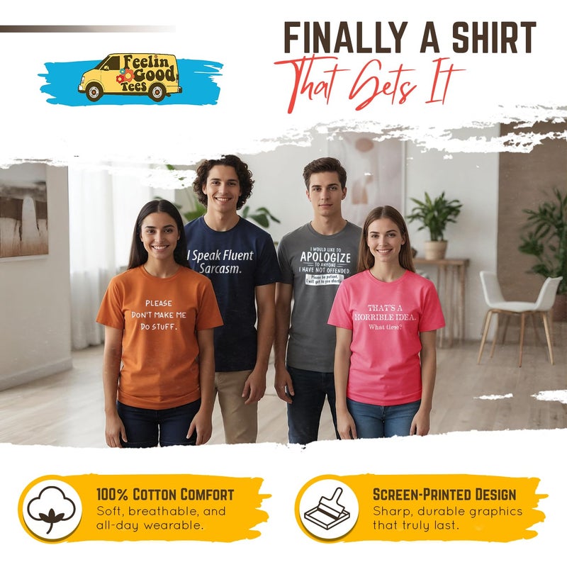Feelin Good Tees Ah! The Element of Surprise | Mens Graphic T-Shirts Funny | Cool Graphic Tees Men Vintage | Casual Shirts for Men | Novelty Sarcastic Funny T Shirt M Black - Image 3