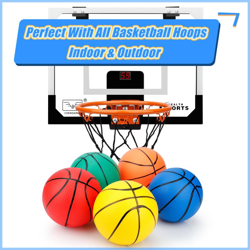 Anzmtosn 7 Inch PVC Mini Basketball, 4 Pack with Air Pump, Soft Rubber, Ideal for Indoor & Outdoor, Kids Basketball Hoops - Image 3