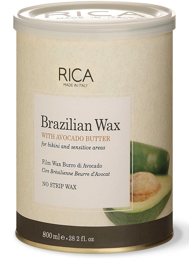 RICA COSMETICS Brazilian Wax With Avocado Butter, Oil & Milk, Moisturize, Nourish, Enriched With Vitamin A, D, E, Body Wax, No Strip Wax, 800gm  - Image 1