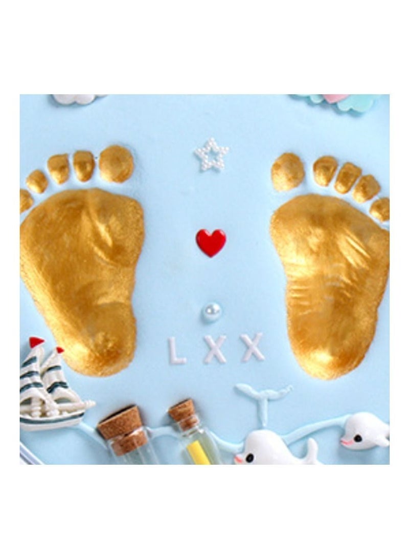 VInedi Baby Foot Print Mud Baby Newborn Hundred Days Full Moon Anniversary Souvenir Gift - Image 2