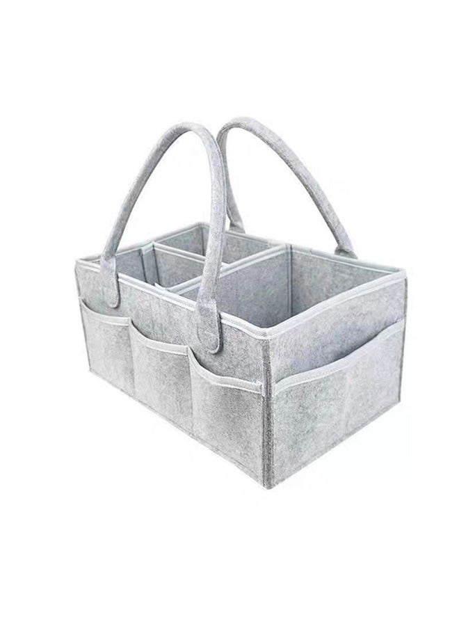 Baby Diaper Caddy Organize,Boys Girls Nursery Storage Bin,Large Nursery Tote with Removable Compartments (Ordinary)  - Image 1