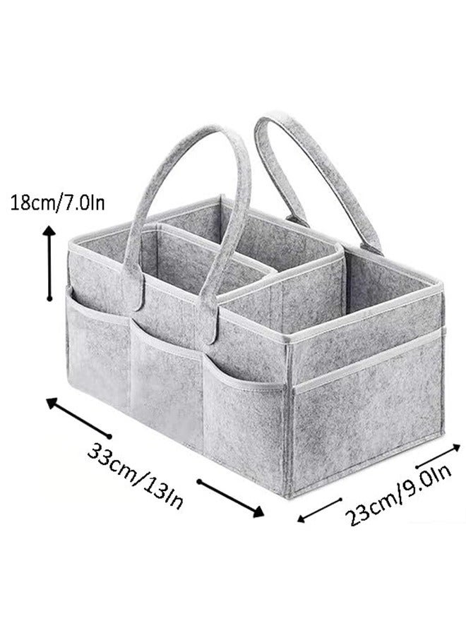 Baby Diaper Caddy Organize,Boys Girls Nursery Storage Bin,Large Nursery Tote with Removable Compartments (Ordinary)  - Image 3