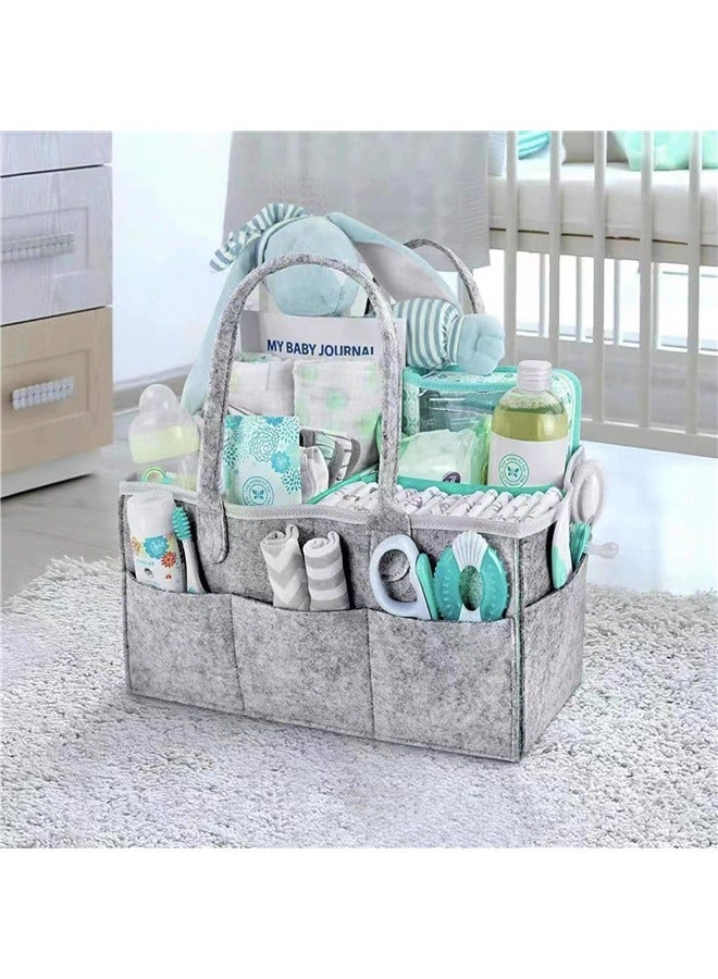 Baby Diaper Caddy Organize,Boys Girls Nursery Storage Bin,Large Nursery Tote with Removable Compartments (Ordinary)  - Image 5