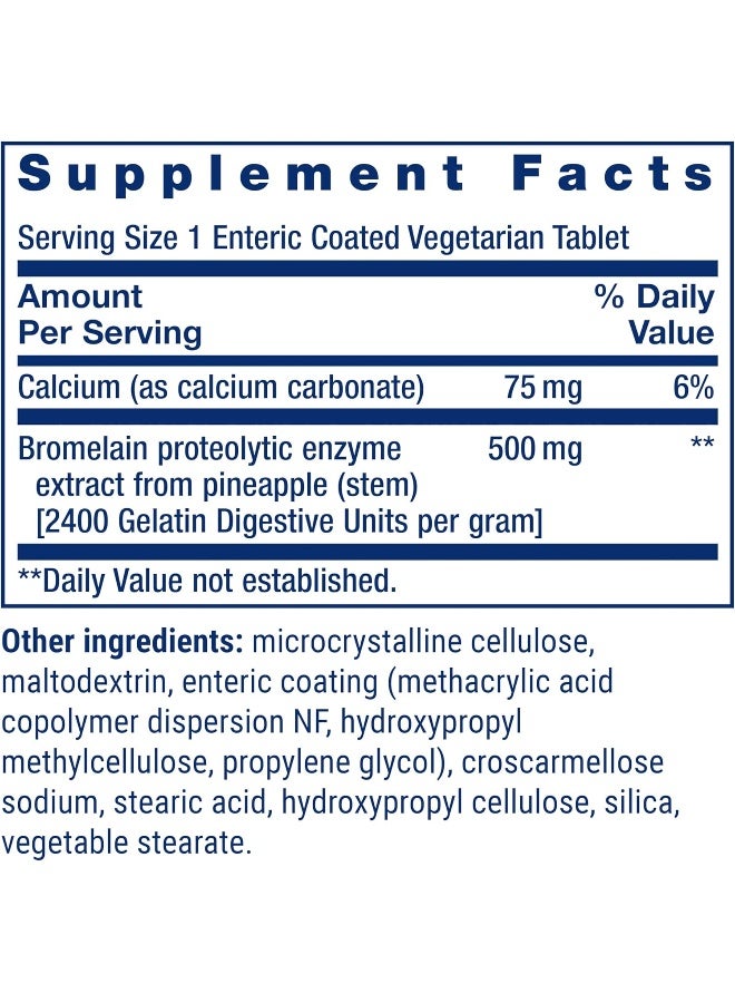 Life Extension Life Extension Specially-Coated Bromelain – Bromelain Proteolytic Enzyme Extract From Pineapple Supplement Pills For Joint Health – Gluten-Free, Non-GMO, Vegetarian – 60 Enteric-Coated Tablets  - Image 3