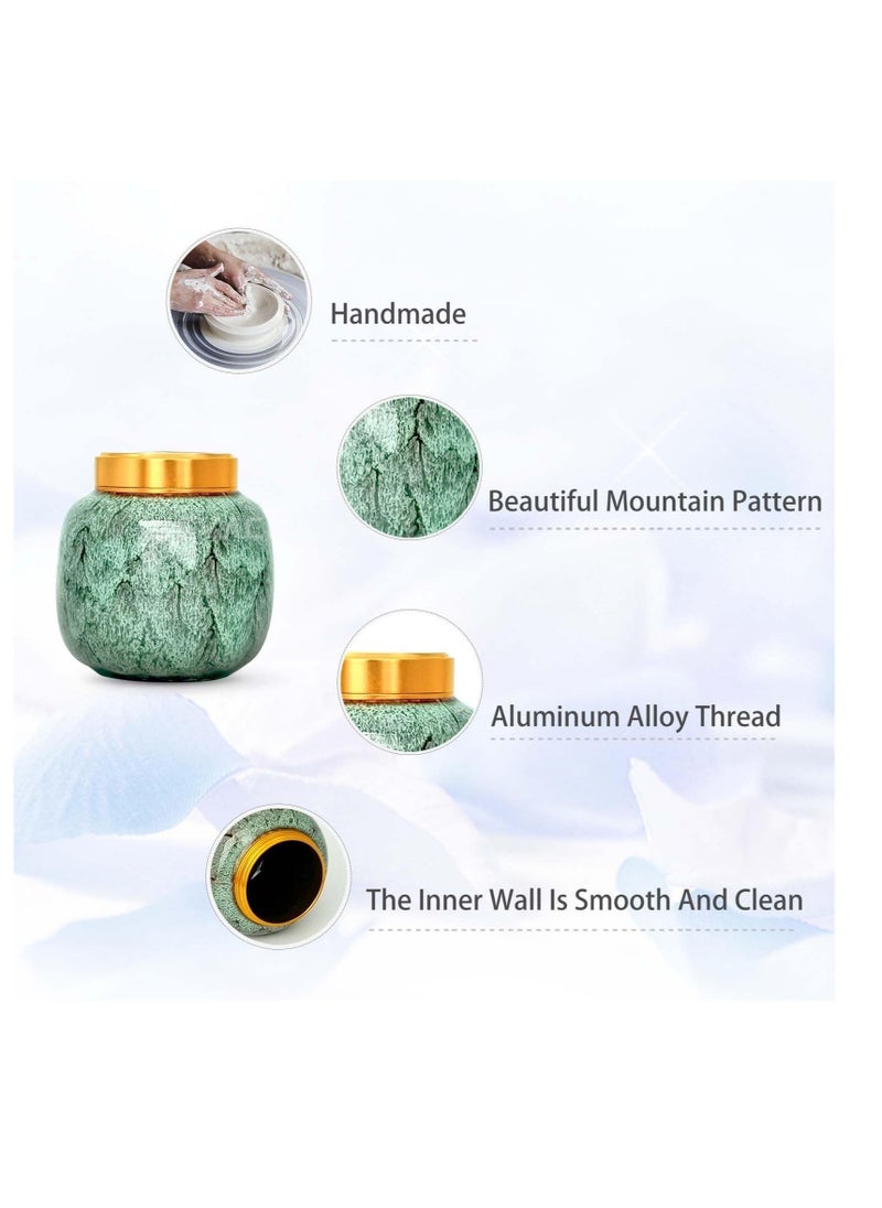 Excefore - مurns التذكارية الصغيرة للحرق، مurns الزخرفية الصغيرة، مurns الصغيرة لرماد البشر، للاستخدام على الحيوانات الأليفة وزنها تقريباً 10 أرطال (تركواز) - Image 1