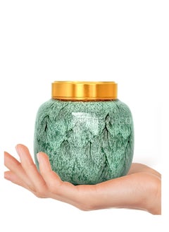 مurns التذكارية الصغيرة للحرق، مurns الزخرفية الصغيرة، مurns الصغيرة لرماد البشر، للاستخدام على الحيوانات الأليفة وزنها تقريباً 10 أرطال (تركواز)