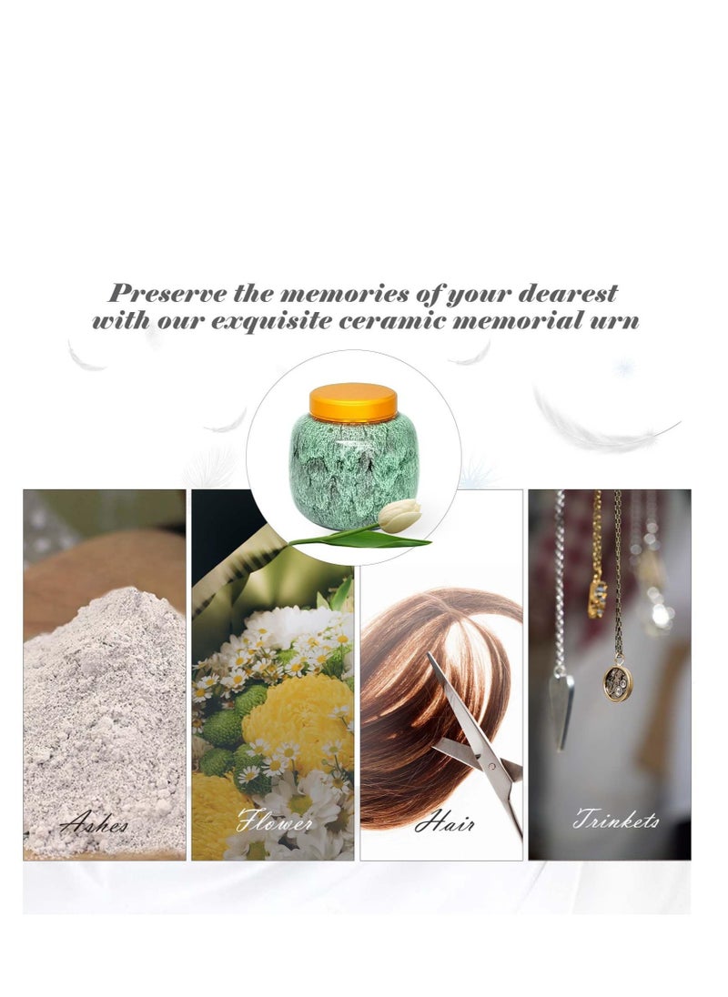 Excefore - مurns التذكارية الصغيرة للحرق، مurns الزخرفية الصغيرة، مurns الصغيرة لرماد البشر، للاستخدام على الحيوانات الأليفة وزنها تقريباً 10 أرطال (تركواز) - Image 1