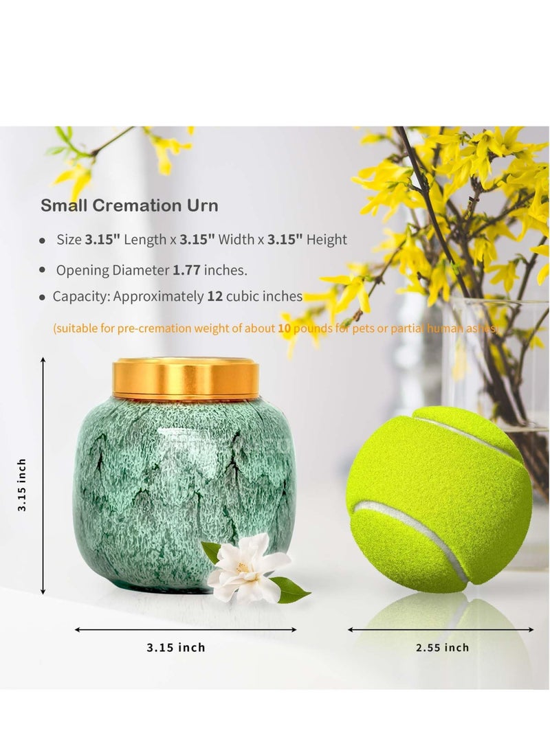 Excefore - مurns التذكارية الصغيرة للحرق، مurns الزخرفية الصغيرة، مurns الصغيرة لرماد البشر، للاستخدام على الحيوانات الأليفة وزنها تقريباً 10 أرطال (تركواز) - Image 1