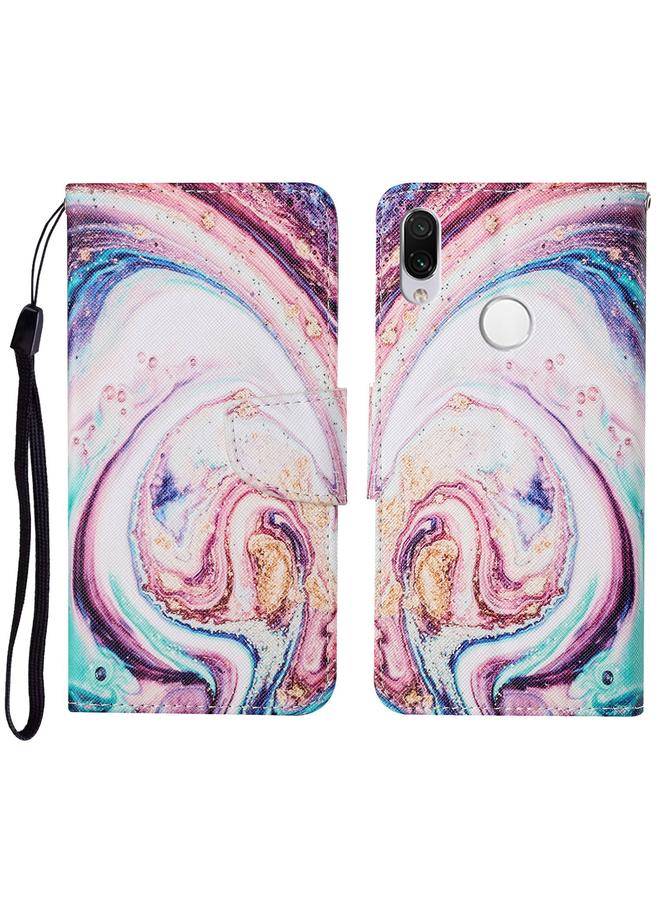 The Bros Case For Xiaomi Redmi Note 7 / 7 Pro Colored Drawing Pattern Horizontal Flip Leather Case with Holder & Card Slots & Wallet & Lanyard