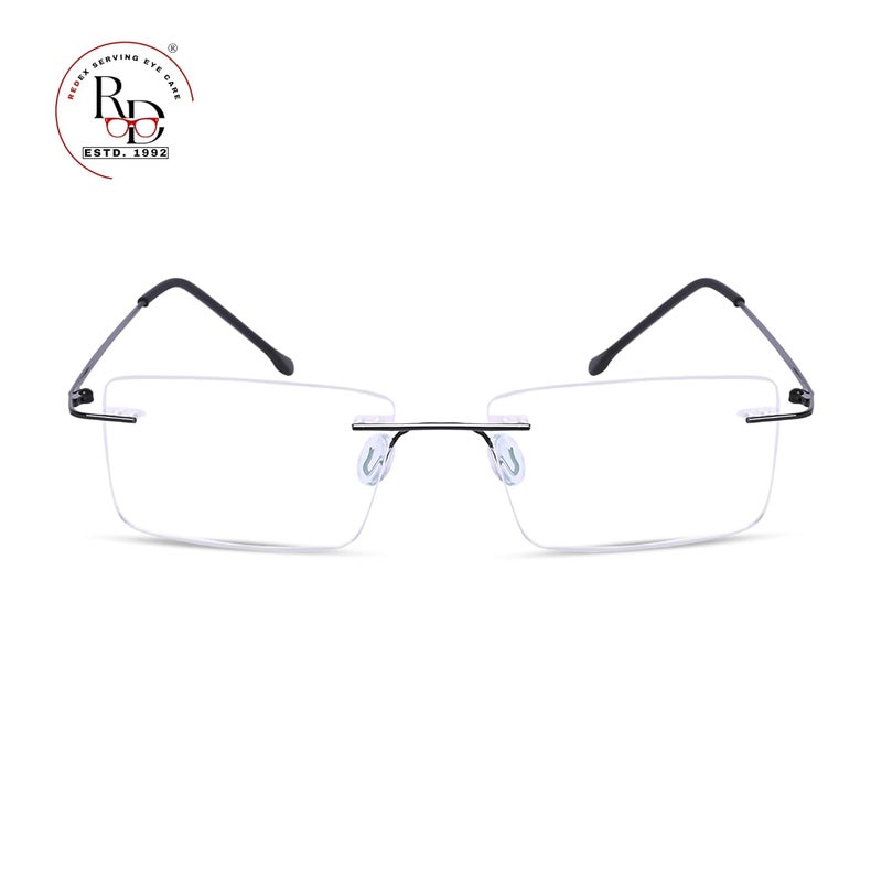 Redex Photochromic Rimless Zero Power Blue-Cut Computer Glass Anti glare Block Harmful Rays Rim less Rectangle Eye wear Spectacle Eye Frame - Image 5