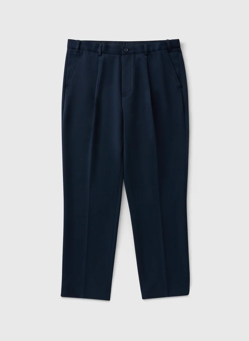 ماتلان Taylor & Wright Navy Regular Fit Flexi Waist Trousers