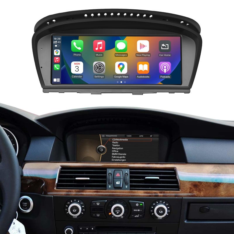 NINETOM 88Inch Wireless CarPlay Android Auto Touchscreen Radio for BMW 35 Series 20082013 Compatible with CIC System E60 E61 E90 E91 E92 E93