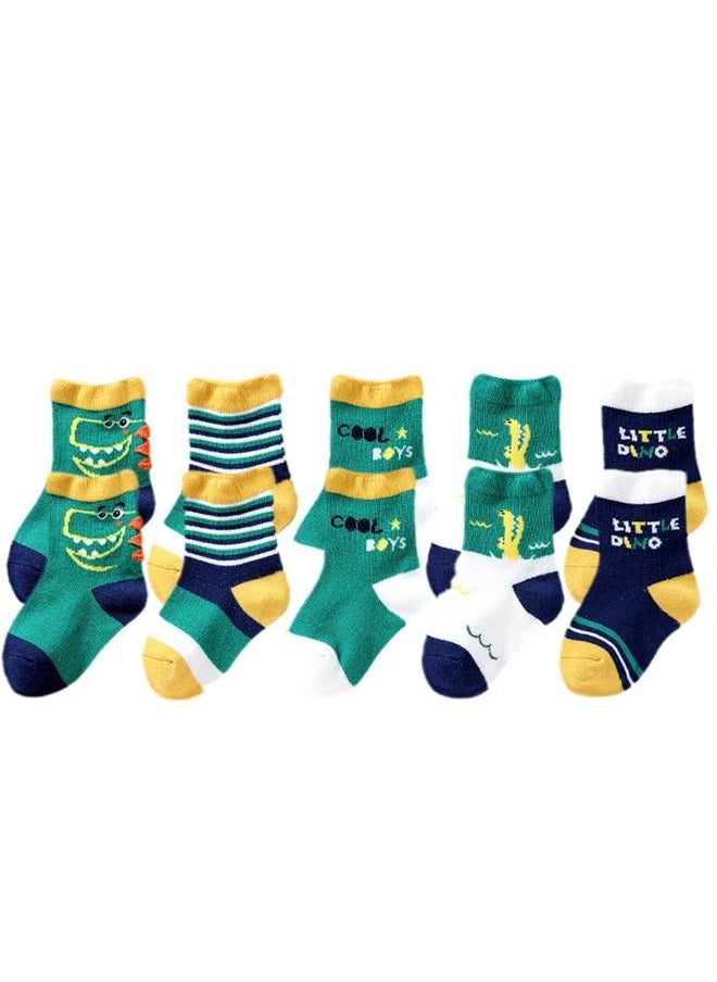 Generic - 5 Pairs Of Soft Cotton Cute Pattern Socks For Baby Multicolor - Image 1