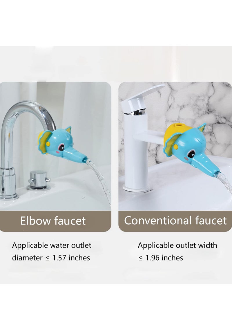 SYOSI - Faucet Extender for Toddlers Elephants Faucet Handle Extender Set ABS Material, Cartoon Faucet Extender for Kids Baby Easy to Use Animal Water Tap Extenders for Toddler Boy Girlb 2 PCS - Image 1