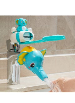 Faucet Extender for Toddlers Elephants Faucet Handle Extender Set ABS Material, Cartoon Faucet Extender for Kids Baby Easy to Use Animal Water Tap Extenders for Toddler Boy Girlb 2 PCS
