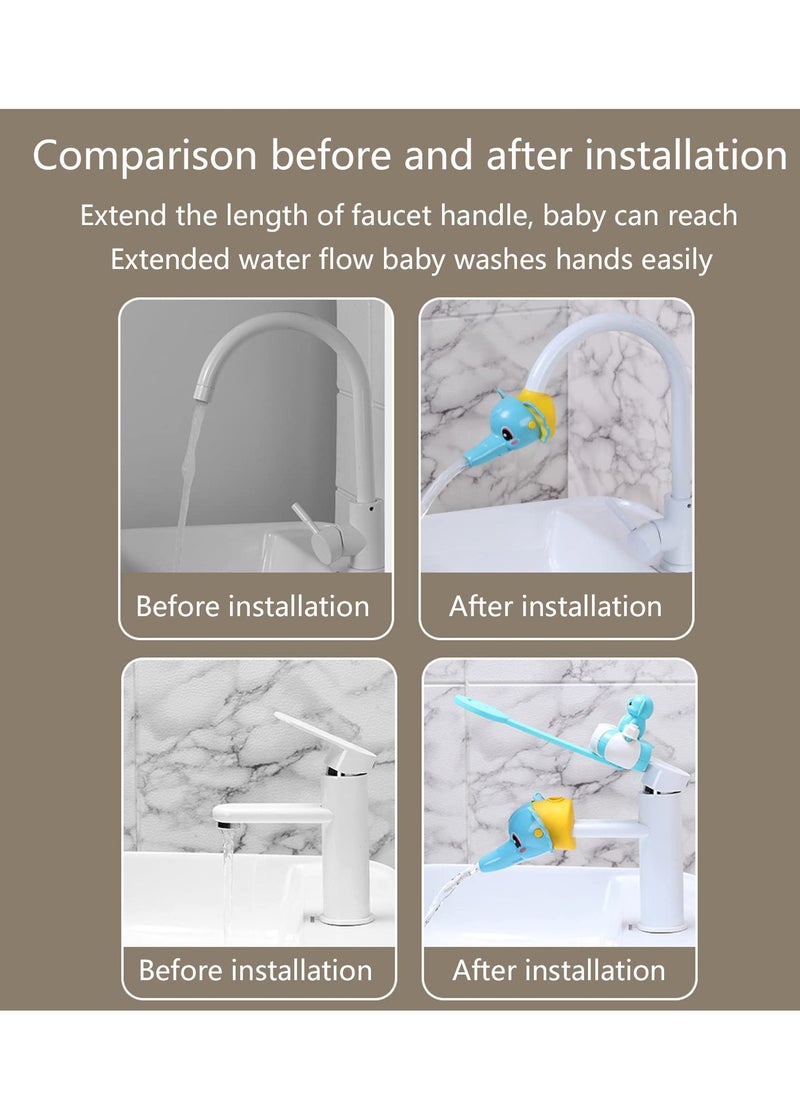 SYOSI - Faucet Extender for Toddlers Elephants Faucet Handle Extender Set ABS Material, Cartoon Faucet Extender for Kids Baby Easy to Use Animal Water Tap Extenders for Toddler Boy Girlb 2 PCS - Image 1