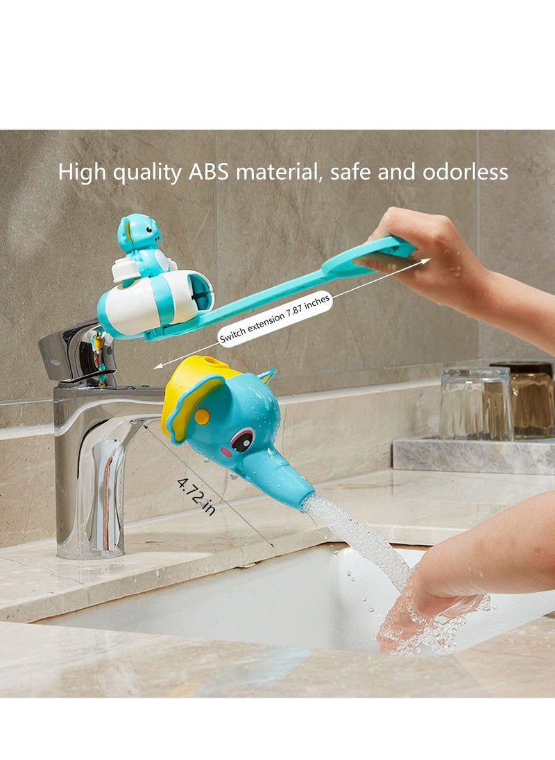 SYOSI - Faucet Extender for Toddlers Elephants Faucet Handle Extender Set ABS Material, Cartoon Faucet Extender for Kids Baby Easy to Use Animal Water Tap Extenders for Toddler Boy Girlb 2 PCS - Image 1