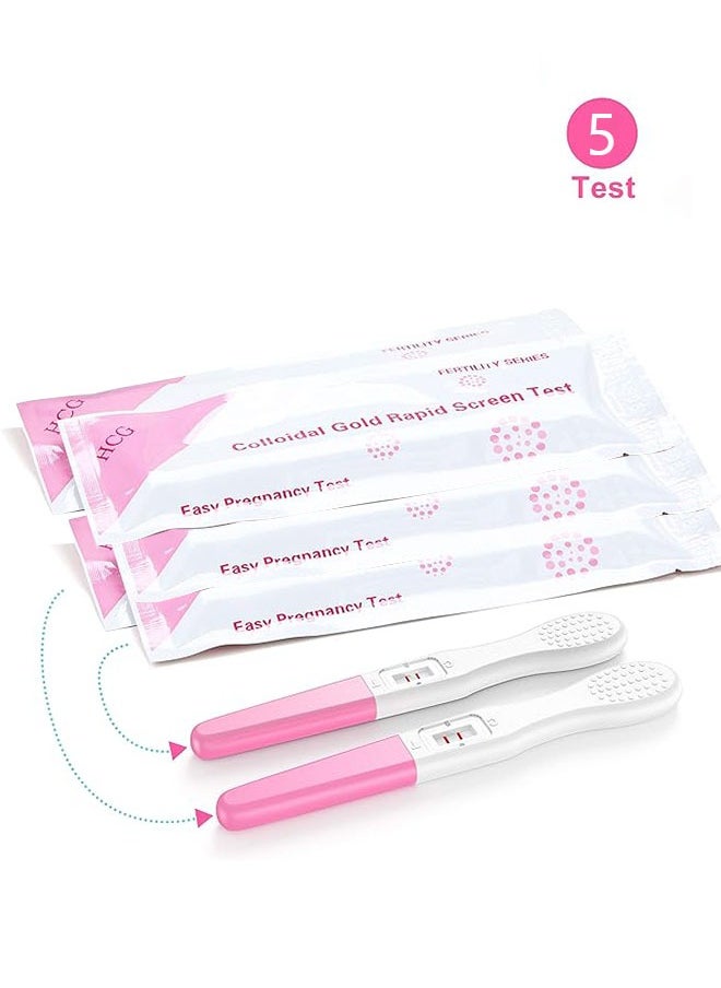 DUKASOU Pregnancy Test Sticks, Detect HCG with 99% Accuracy Early Detection with Ultra High Sensitivity, Individually Sealed Easy to Use at Home Reliable Rapid Results 5 Pack  - Image 1