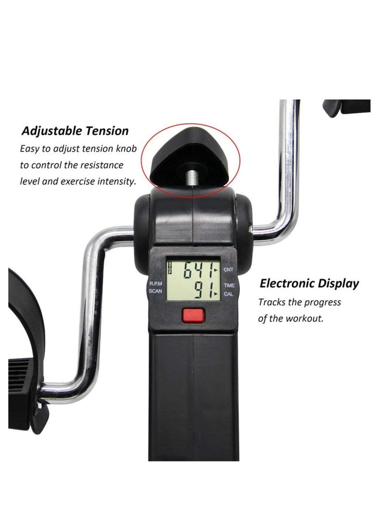 قابلة للطي دواسة اللياقة البدنية السائر ممارسة آلة شاشة LCD ركوب الدراجات في الأماكن المغلقة مع مقاومة قابلة للتعديل للمنزل مكتب الصالة الرياضية - Image 4