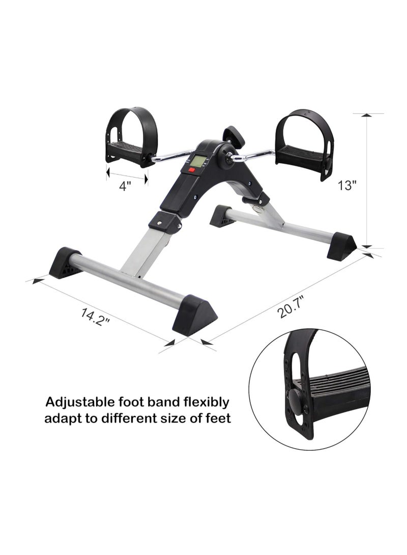 قابلة للطي دواسة اللياقة البدنية السائر ممارسة آلة شاشة LCD ركوب الدراجات في الأماكن المغلقة مع مقاومة قابلة للتعديل للمنزل مكتب الصالة الرياضية - Image 5
