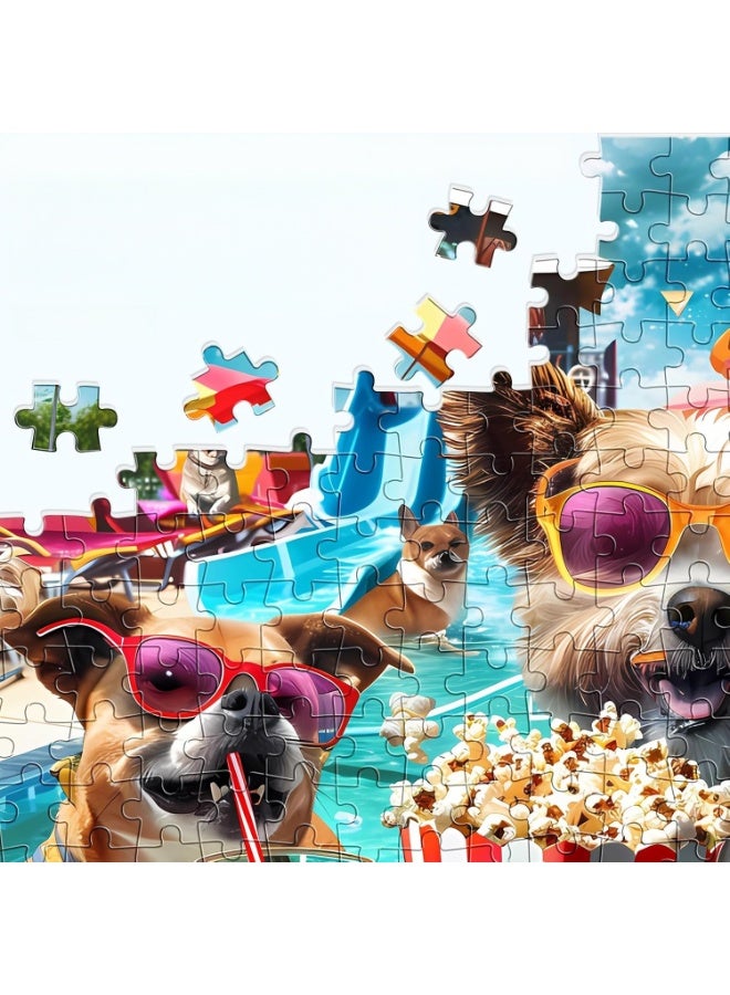 لعبة بازل مكونة من 1000 قطعة للبالغين والأطفال، لعبة بازل كلاب في مدينة الملاهي، لعبة بازل كلاب صغيرة ممتعة، لعشاق الحيوانات الأليفة، بازل تحدي للأصدقاء وعائلة في ليالي الألعاب هدايا. - Image 4