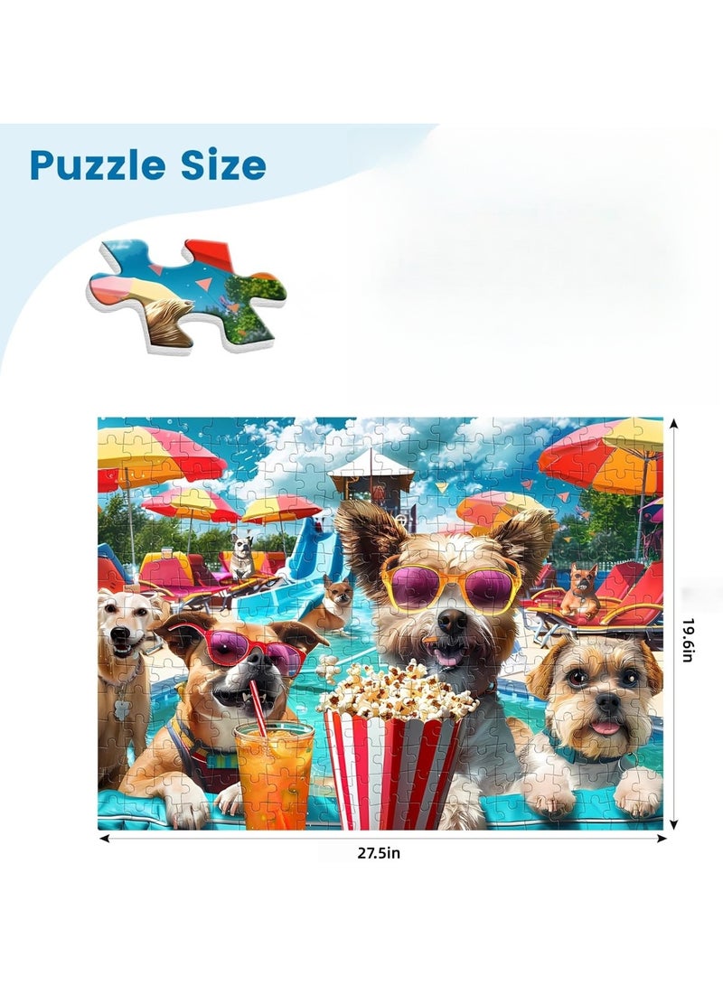 لعبة بازل مكونة من 1000 قطعة للبالغين والأطفال، لعبة بازل كلاب في مدينة الملاهي، لعبة بازل كلاب صغيرة ممتعة، لعشاق الحيوانات الأليفة، بازل تحدي للأصدقاء وعائلة في ليالي الألعاب هدايا. - Image 3