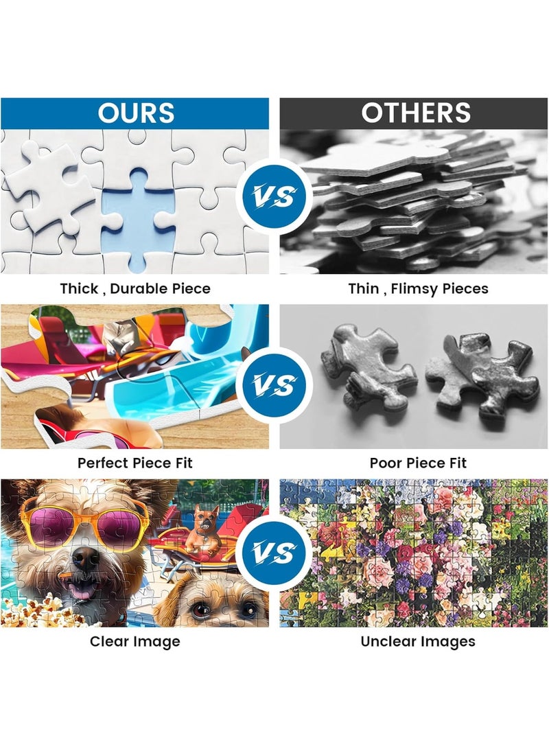 لعبة بازل مكونة من 1000 قطعة للبالغين والأطفال، لعبة بازل كلاب في مدينة الملاهي، لعبة بازل كلاب صغيرة ممتعة، لعشاق الحيوانات الأليفة، بازل تحدي للأصدقاء وعائلة في ليالي الألعاب هدايا. - Image 5