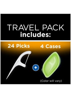 Dentek Floss Picks & Travel Case For Onthego 4 Travel Cases With 6 Floss Picks Each (Pack Of 1)  - Image 2