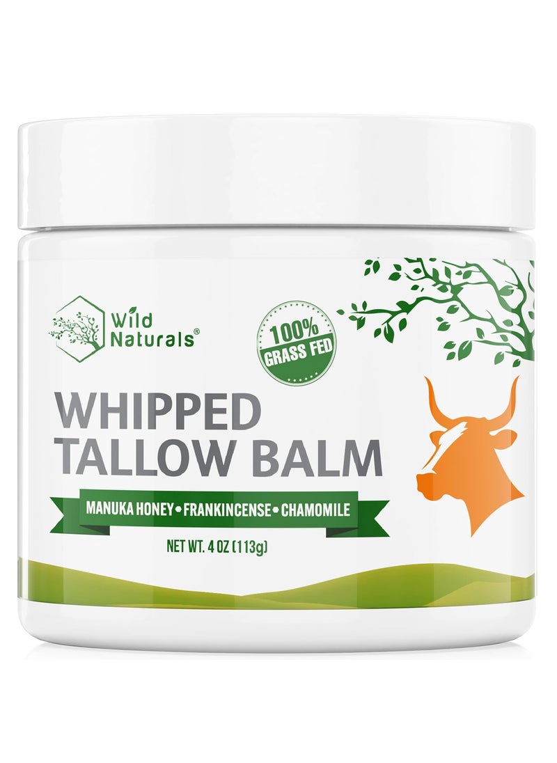 Wild Naturals - Wild Naturals Whipped Tallow Balm 100 Grass Fed Beef Tallow and Honey Balm for Face and Body Unscented Face Moisturizer AntiAging and Dry Skin Relief NonGreasy AllNatural 4oz - Image 1