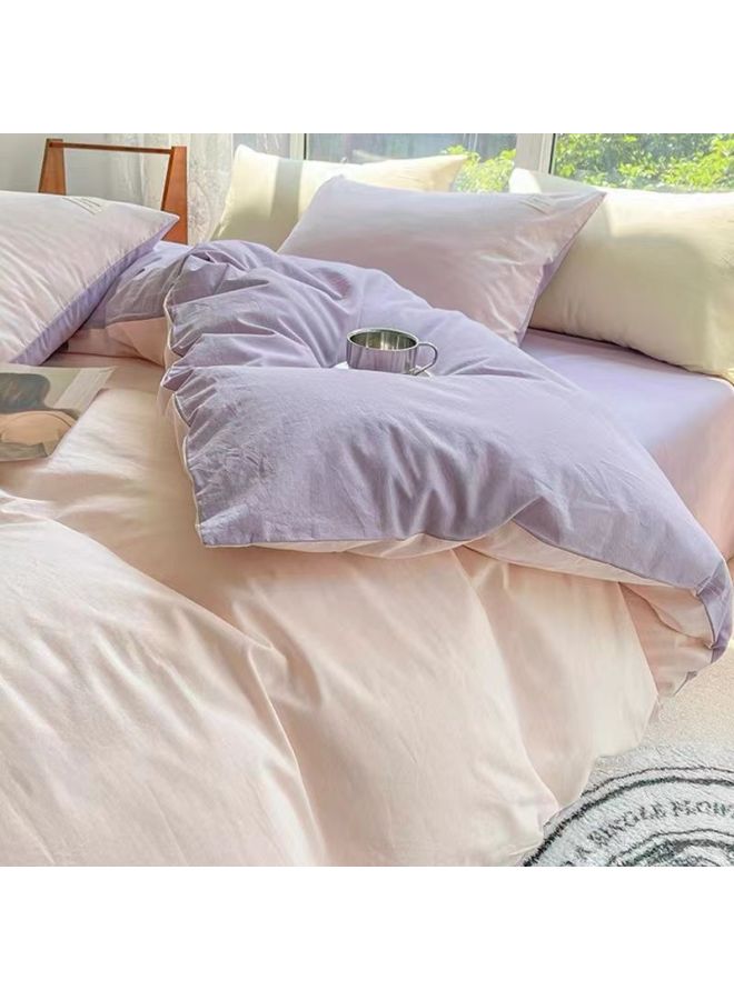 Generic # Ins Wind Solid Color Quilt Cover Single Quilt Cover Single Piece Single Buy Student Dormitory Single Bed Supplies Student Double Bed-Color:Milk Powder-bubble Purple⚑⚑-Specifications:150*220 [quare Quilt Cover Single Piece]⚑⚑ - Image 1