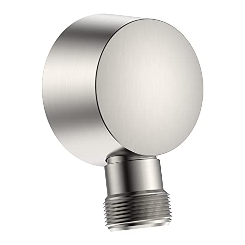 Lavatrum Wall Mounted Supply Elbow, Solid Brass Round Wall Supply Elbow with Check Valve (Brushed Nickel) - Image 2