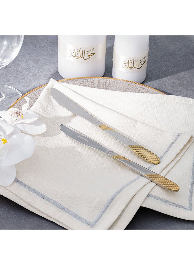 DANUBE HOME Sigma Base 2-Piece Dinner Knife Set – Premium Stainless Steel with Ergonomic Design, Durable Dinner Knives Perfect for Home, Restaurants & Formal Dining 21.5 Cm Silver/Gold - Image 5