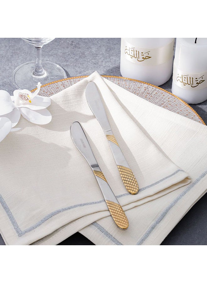 DANUBE HOME Sigma Base 2-Piece Dinner Knife Set – Premium Stainless Steel with Ergonomic Design, Durable Dinner Knives Perfect for Home, Restaurants & Formal Dining 21.5 Cm Silver/Gold - Image 4