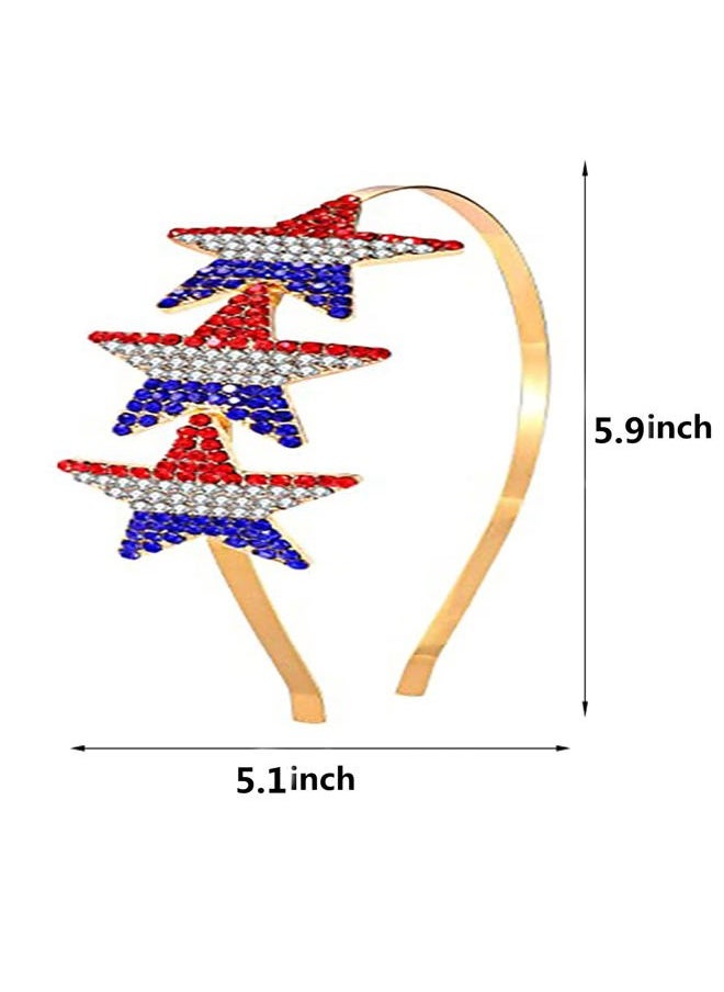 Soochat - 4th of July Star Headband Patriotic Hairband Crystal Red White Blue Star Hair Hoop for Independence Day Party Hair Accessory - Image 1
