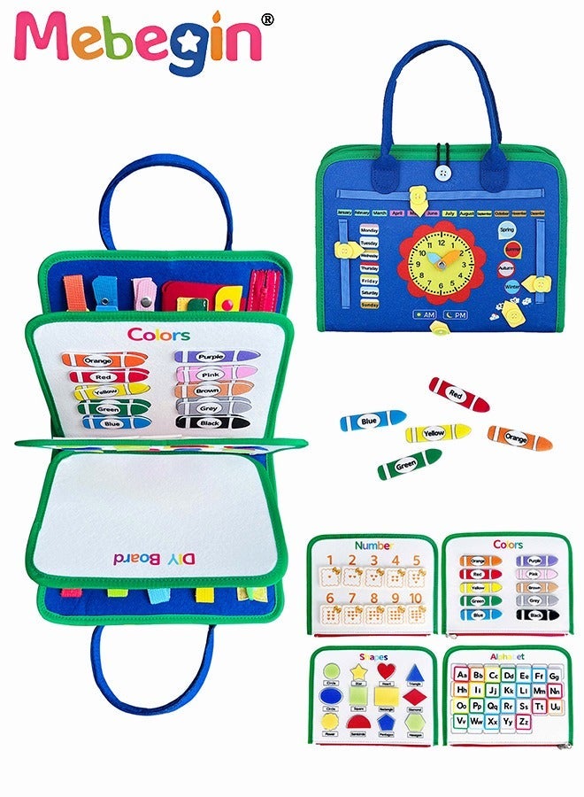 MEBEGIN Busy Board Toys Montessori Toys Sensory Board for Fine Motor Skill Toddler Busy Board Toddler Travel Toys Pre-Kindergarten Toys for Boys and Girls - Image 1