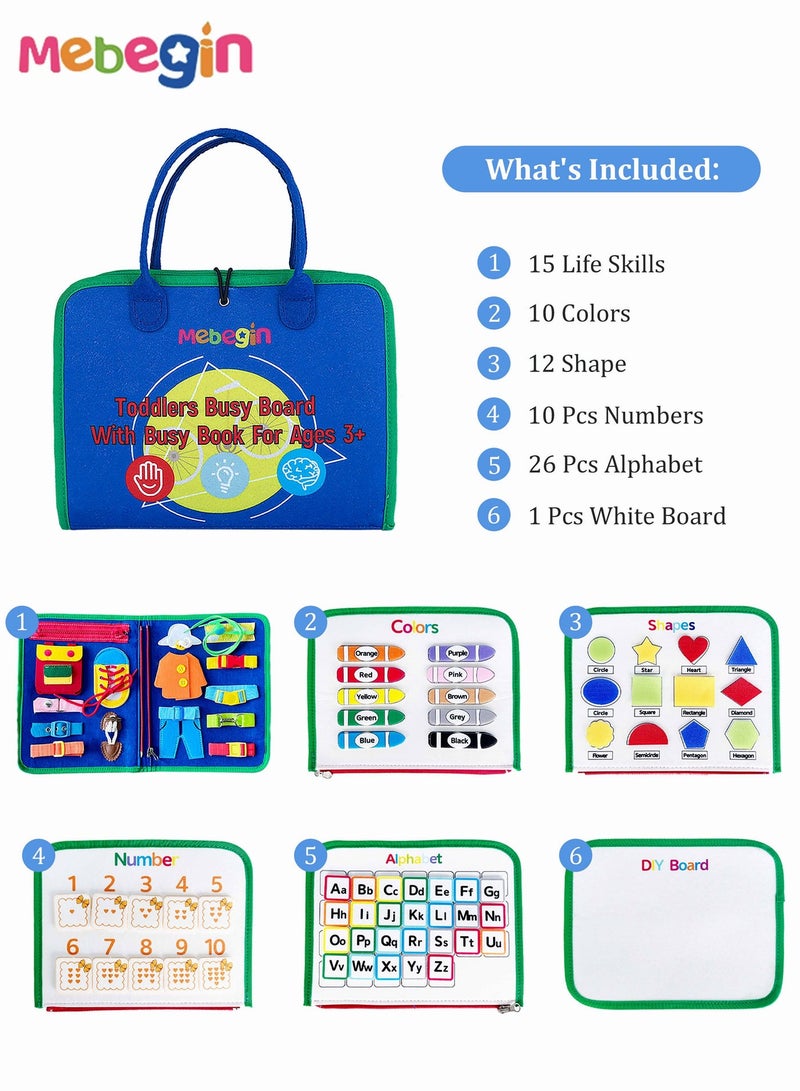 MEBEGIN Busy Board Toys Montessori Toys Sensory Board for Fine Motor Skill Toddler Busy Board Toddler Travel Toys Pre-Kindergarten Toys for Boys and Girls - Image 5