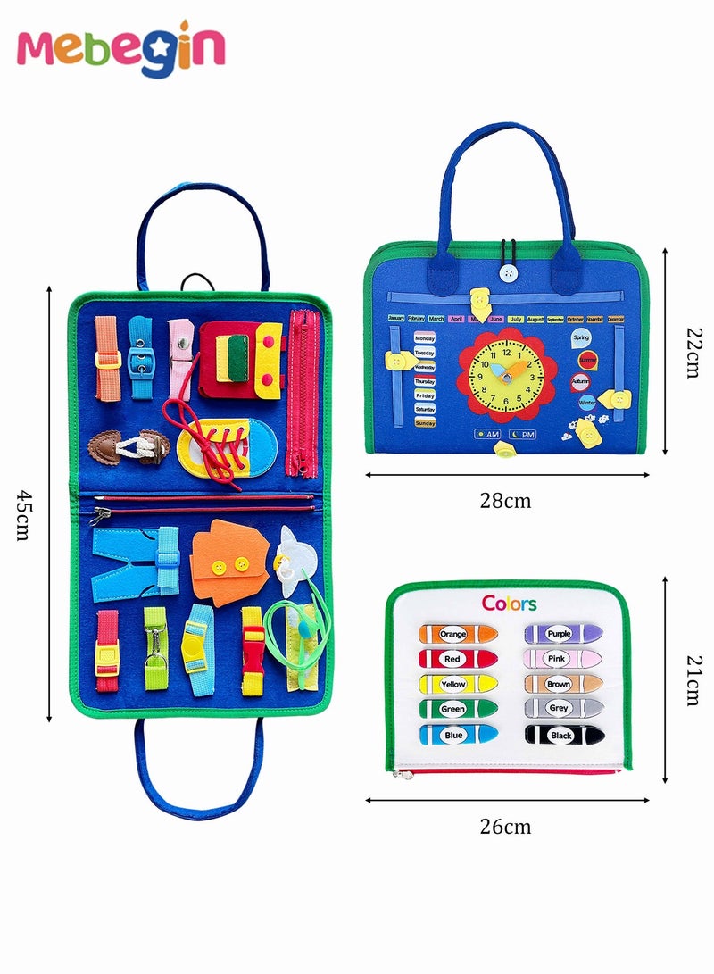 MEBEGIN Busy Board Toys Montessori Toys Sensory Board for Fine Motor Skill Toddler Busy Board Toddler Travel Toys Pre-Kindergarten Toys for Boys and Girls - Image 3