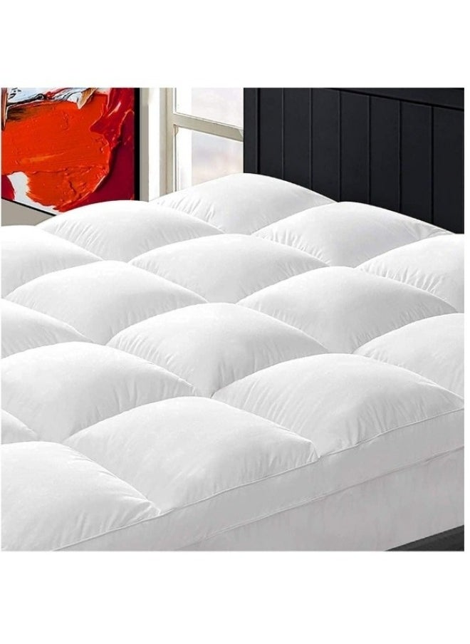 SMART HOME Luxury Mattress Topper, Hotel Mattress Topper Height 200x120X14 cm Made of 100% Super Soft Microfiber  - Image 3