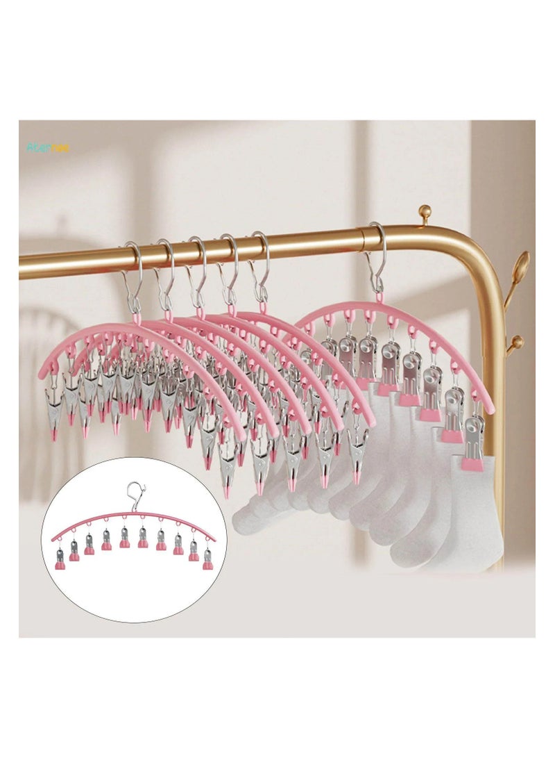 Spaceshoop Clothes Hanger with 10 Clips  Hanger Windproof Durable Laundry Clip Drip Drying Hanger for Drying Tie Scarfs Hats Lingerie - Image 3