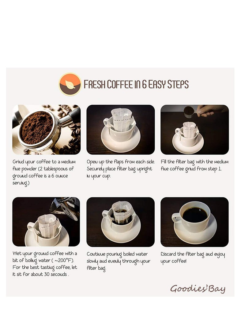 SYOSI 100Pcs Portable Coffee Filter Paper Bag, Disposable Drip Hanging Ear Drip Coffee Bag, Single Serve Coffee Filter Bag Coffee Filter Bag Perfect for Travel Camping Home Office - Image 2