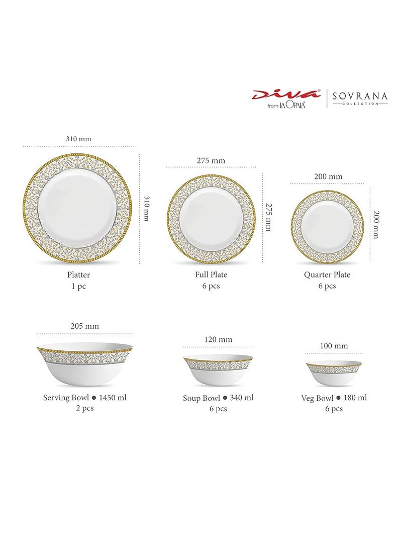 Laopala Moroccan Gold 26 Pcs Dinner Sets Plates Microwave Safe & Dishwasher Safe Minimalist Style Lightweight Utensil Set-Reusable  - Image 3