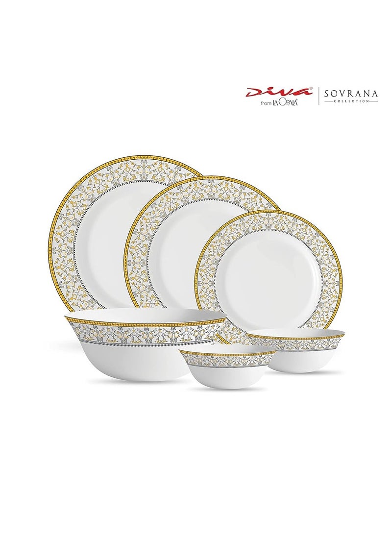Laopala Moroccan Gold 26 Pcs Dinner Sets Plates Microwave Safe & Dishwasher Safe Minimalist Style Lightweight Utensil Set-Reusable  - Image 1