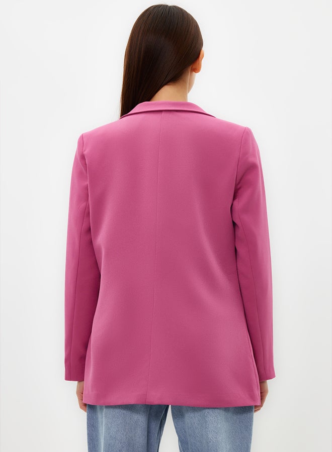 trendyol Pink Regular Lined Double Breasted Closure Woven Blazer Jacket - Image 5