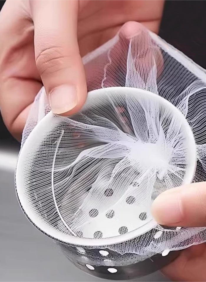 500PCS Disposable Mesh Sink Strainer Bags, Kitchen Sink Strainer Filter Mesh Bag Anti Clogging Elastic Kitchen Sink Strainer Mesh Trash Bag, Fits Most Sizes of Sink Strainer - Image 4