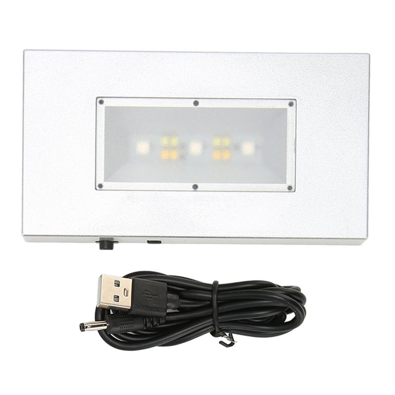 LED Light Stand Base USB Powered Multi Lighting Modes Rectangular Light Display Base for Crystal Silver - Image 2