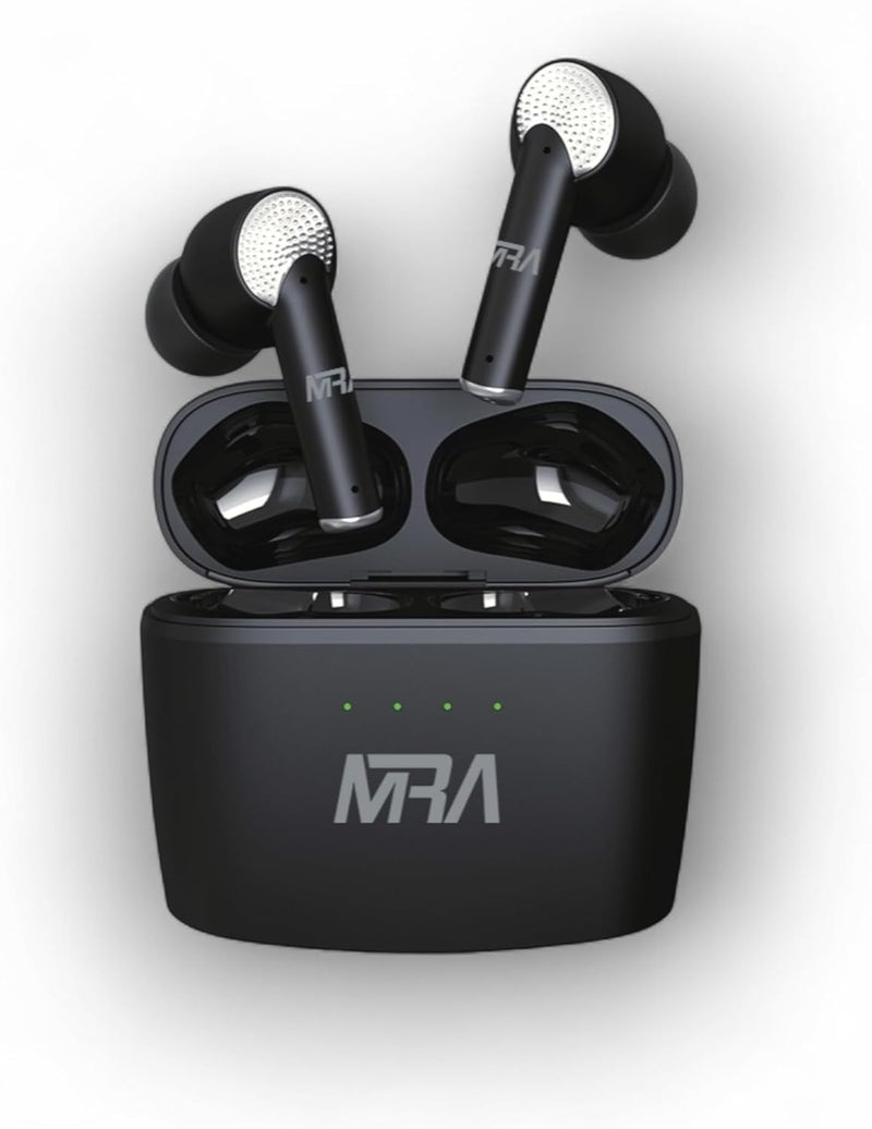 MRA 7-Day Battery Bluetooth Earbuds, Stereo TWS Wireless Earphones, 13mm Drivers for Deep Bass, Waterproof, Mic, Lightweight, iOS Android Compatible, for Gym, Running, Office Calls, Commuting, Music - Image 1