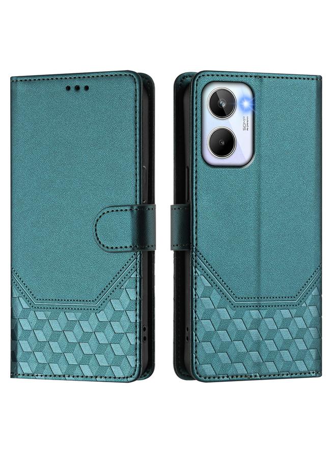 S-TOP Case For Realme 10 4G Global Honeycomb Embossing RFID Leather Phone Case - Image 2