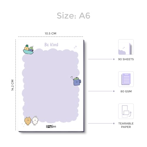 PAPBOO Easy to carry Cute A6 Size Tear-off Notepads,90 Sheets,100 GSM, Gift(Be Kind) - Image 2