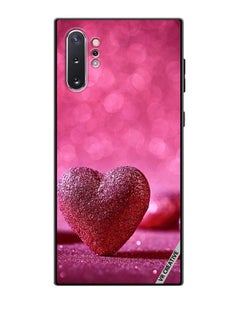 Protective Case Cover For Samsung Galaxy Note10 Plus 5G Glitter Heart on a Pink Background Design Multicolour